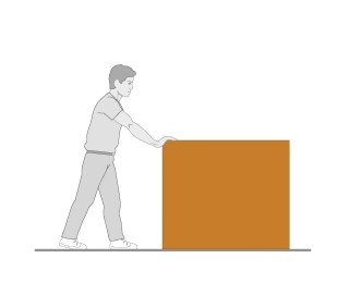 Person pushing a box