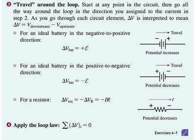Travel around the loop and apply the loop law