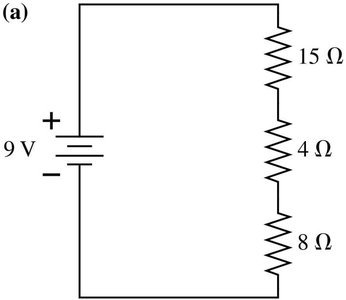 Series circuit with three resistors