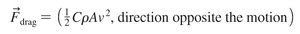 Equation for drag force
