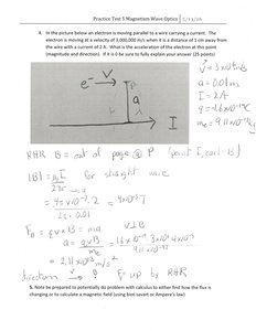 Electron moving near a current-carrying wire
