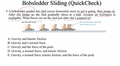 Bobsledder sliding example with force identification
