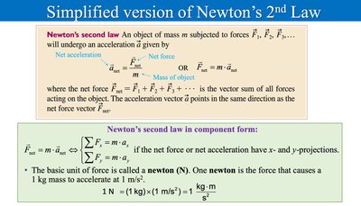 Simplified version of Newton's 2nd Law