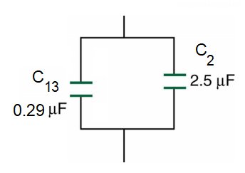 Equivalent parallel capacitor network