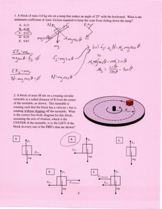 Inclined plane with forces diagram