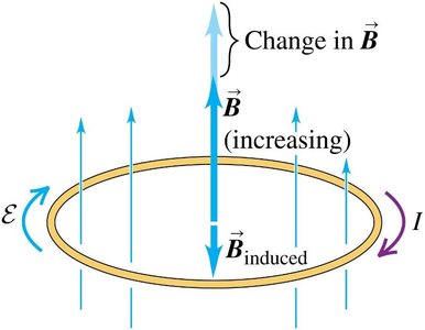 Lenz's law: increasing magnetic field