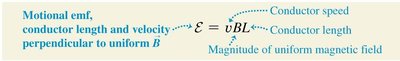 Motional emf equation