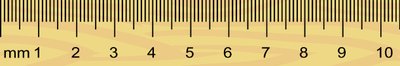 Metric ruler showing millimeter scale