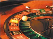 Roulette wheel as example of circular motion
