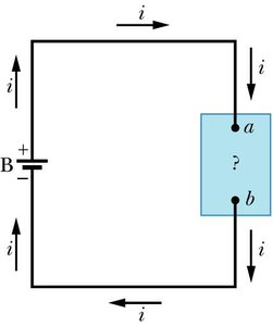 Electric circuit with current and voltage