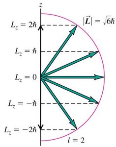 Angular momentum quantization for l=2
