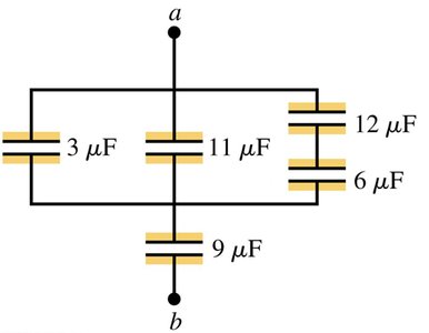 Five-capacitor network diagram
