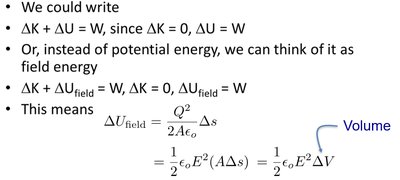 Energy density in the electric field of a capacitor