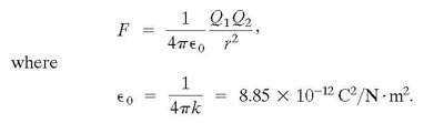 Coulomb's law formula with permittivity