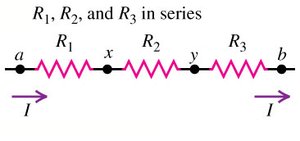 Three resistors in series