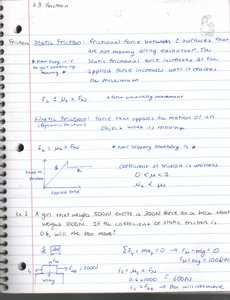 Normal force diagram for block on table