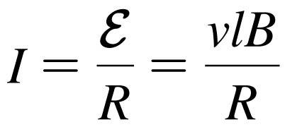 Equation for induced current in motional EMF