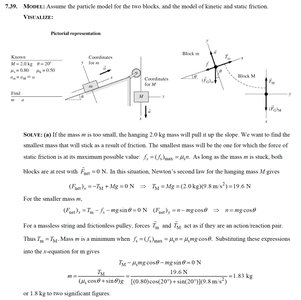 Block and pulley system on incline
