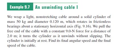 Unwinding cable example statement