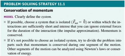 Problem-solving strategy for conservation of momentum