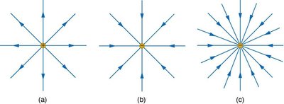 Electric field lines for different charge magnitudes