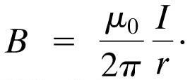 Equation for magnetic field due to a long straight wire