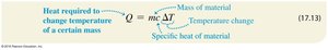 Specific heat equation