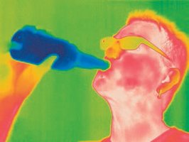 Infrared radiation from human body