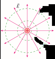Electric field and equipotentials for a point charge