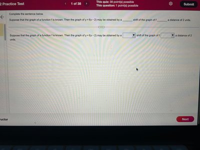Function shift fill-in-the-blank question