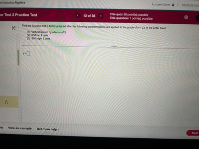 Multiple transformations of square root function