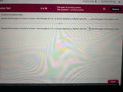 Reflection fill-in-the-blank question