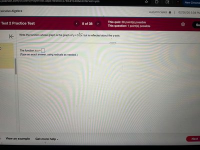 Write function for y-axis reflection of cube root