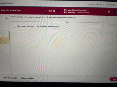 Write function for vertical stretch of square root