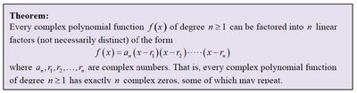 Theorem on factorization of complex polynomials