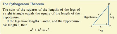 Diagram and formula for the Pythagorean Theorem