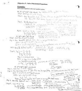 Solving polynomial equations example