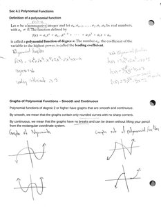 Graphs of polynomial functions