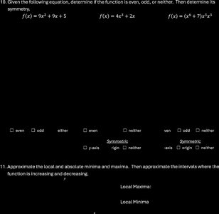 Symmetry checkboxes