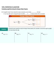Change of base property for logarithms with example