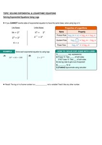 Solving exponential equations using logarithms