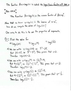 Examples of logarithmic calculations