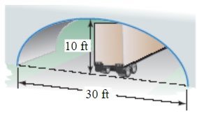 Truck under semielliptical arch