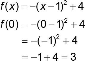 Solving for y-intercept of f(x) = -(x-1)^2 + 4