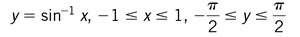 Equation for y = sin^-1 x