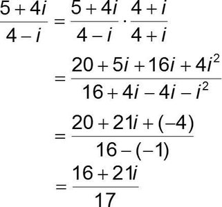 Dividing complex numbers using conjugates