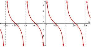 Graph of y = cot x