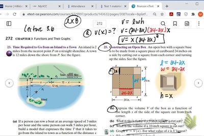 Volume optimization for an open box