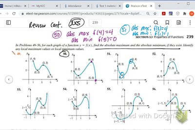 Identifying absolute and local extrema on graphs