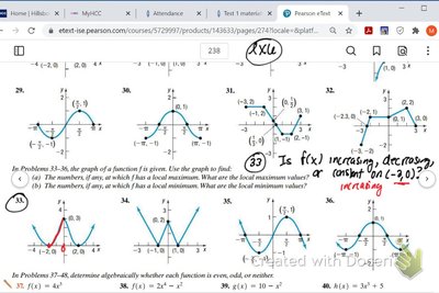 Determining increasing, decreasing, constant intervals